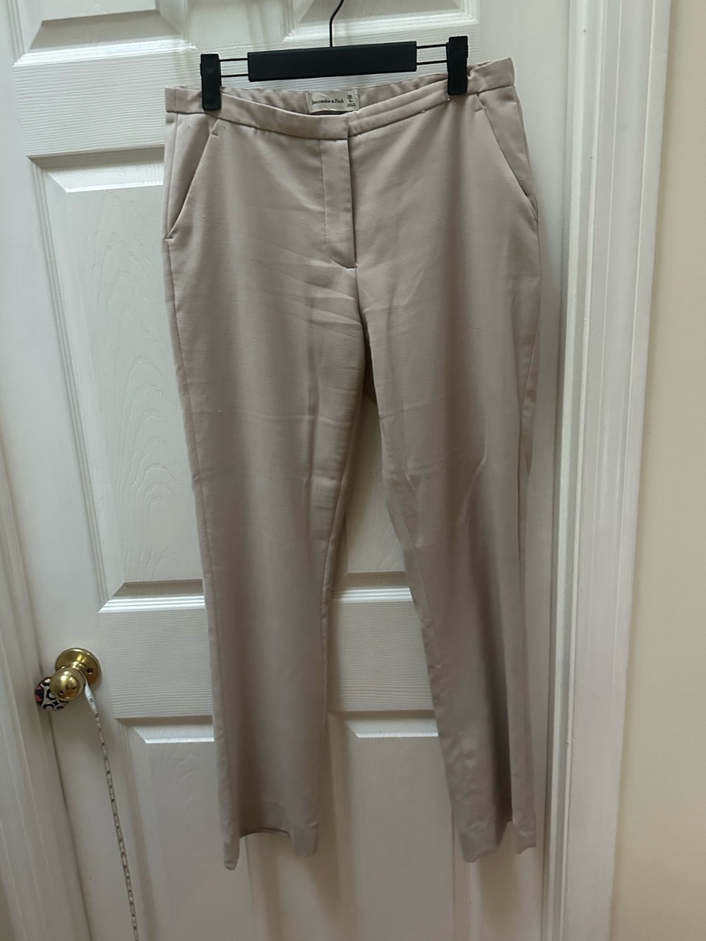 Abercrombie & Fitch A&F Sloane Tailored tan cream Pant 28 6 regular striaght leg